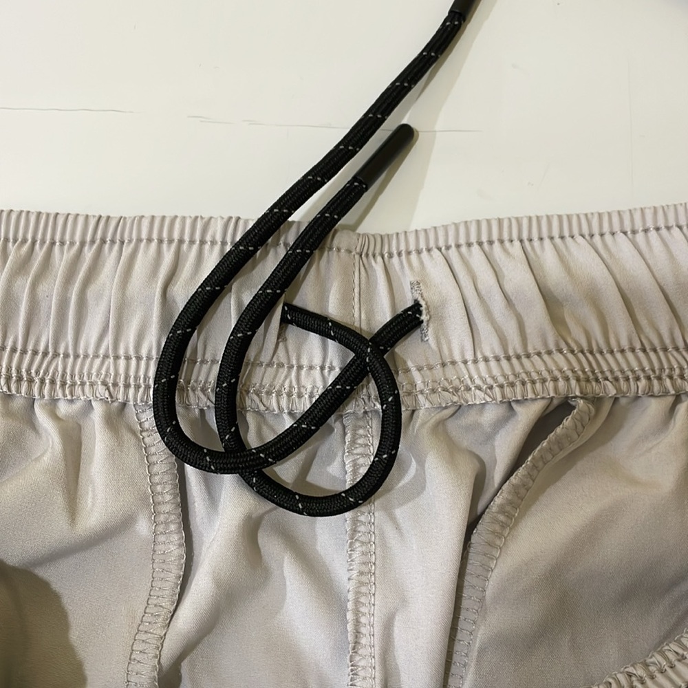 Athletic Gray Shorts with Elastic Waistband and Relaxed Fit inseam 8 inches - Picture 8 of 8